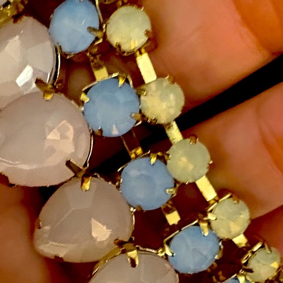 Blue, White and Pink Statement Necklace - Picture 5 of 6